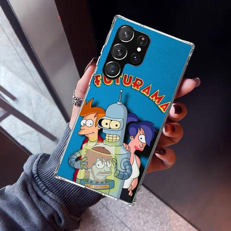 Cartoon F-Futuramas Phone Case For Samsung Galaxy S23 S24 S25 Edge S26 Ultra S22 + S21 Plus S20 FE Cover Silicone Print Shell Ga