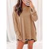 BITCED Women's Fashion Casual Solid Color Print Long Sleeve O-Neck  Blouses & Shirts