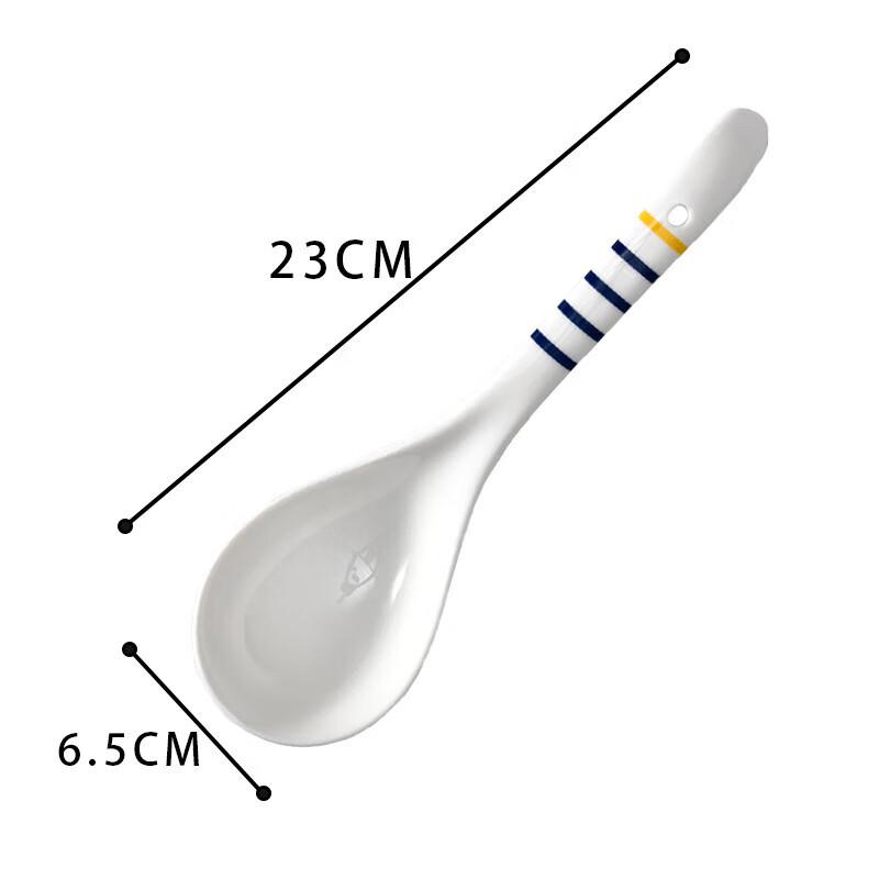 ZISIZ Ceramic Long-Handle Soup Spoon