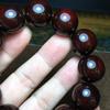 Small-Leaf Red Sandalwood Bracelet 2.0 with Golden Star Patina, 12-Bead Design for Couples