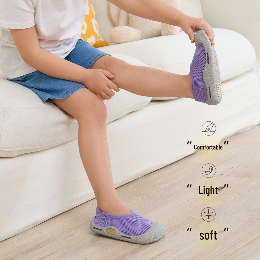 Golden Shark Kids' Wide Fit Non-slip Indoor Shoes - Silent, Breathable Soft Sole for Kindergarten and Early Education.