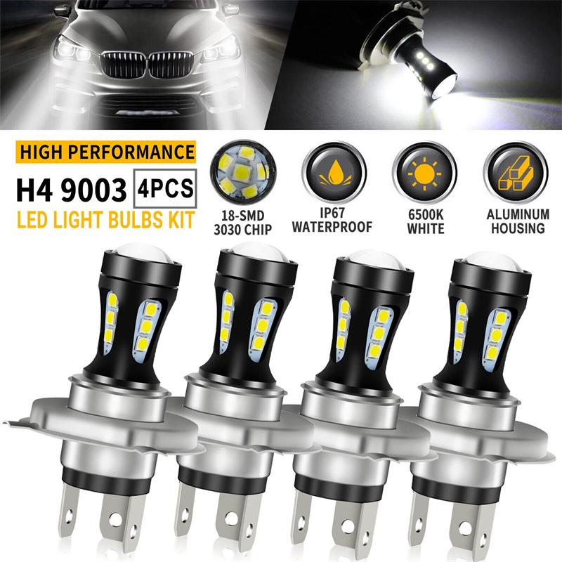 

4 шт. Універсальна світлодіодна лампочка протитуманної фари H4 18 SMD Протитуманна фара Денні ходові вогні Мотоциклетні фари Вантажівка Човен Причіп Прожекторна лампа