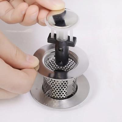 Stainless Steel Floor Drain Filter Washbasin Plug Anti Odor Pop-Up Bounce Core Basin Stopper Hair Catcher Shower Sink Strainer