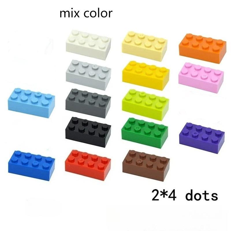 35pcs 2x4 Dots DIY Plastic Building Blocks Figures Thick Bricks Size Compatible with 3001 Educational Creative Toy