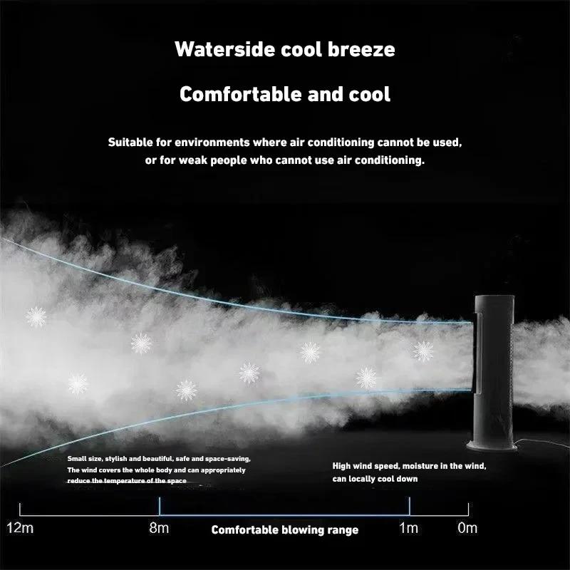 Double-Headed Spray Air Conditioner Fan 3 Speeds Rechargeable USB Desk Air Cooler Night Light Remote For Office Home