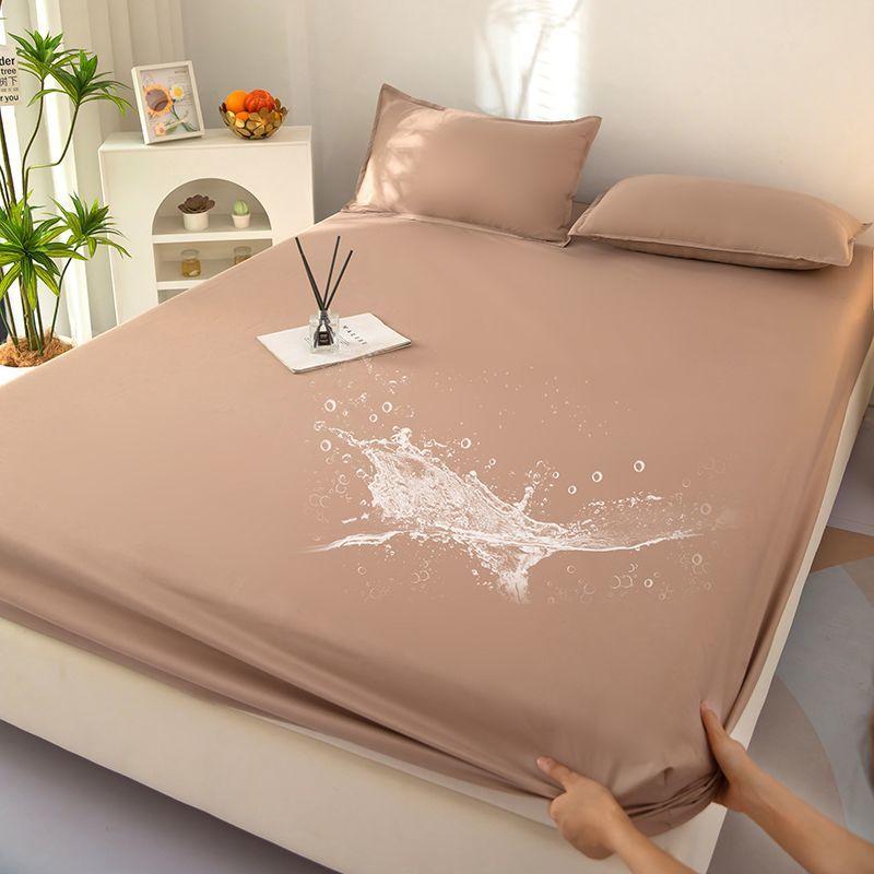 100% Waterproof Cotton Fitted Sheet with Elastic Bands Non Slip Adjustable Mattress Covers for Single Double King Queen Bed,150/180/200cm