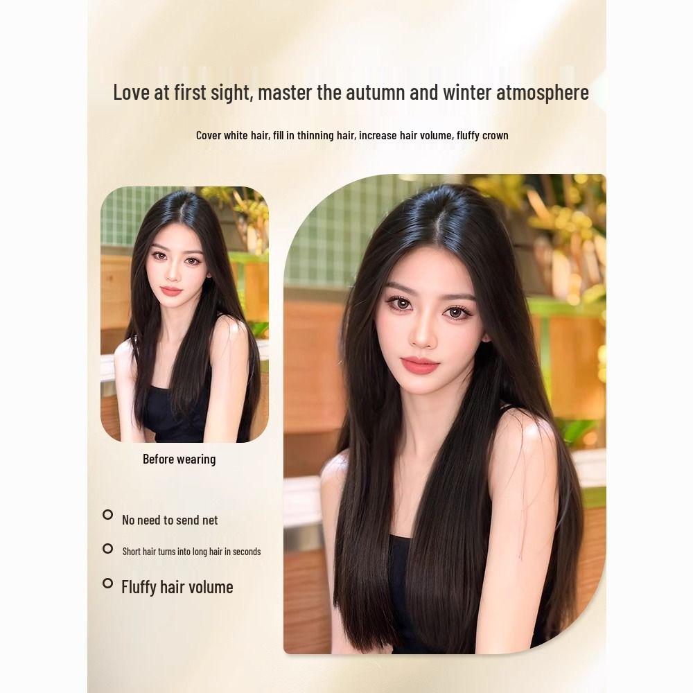 Women's Seamless Hair Volume Enhancer for Natural-Looking, Fluffy Long Straight Hair