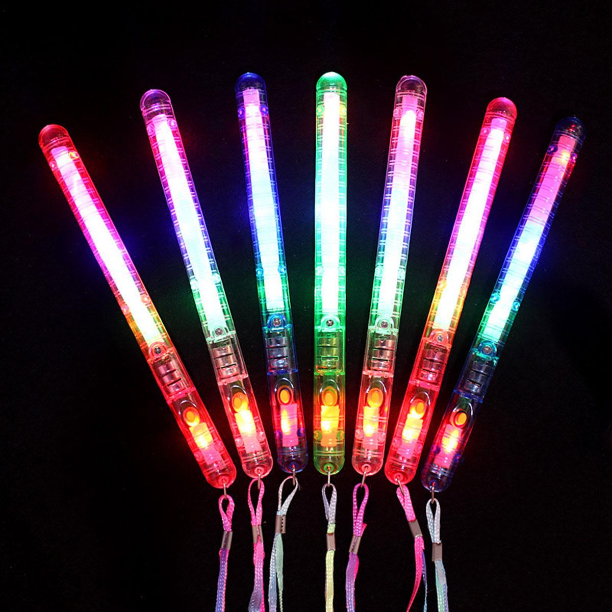 

6Pcs Transparent LED Colorful Glitter Stick Halloween Birthday Wedding Party Prom Concert Gift Party Supplies Decoration