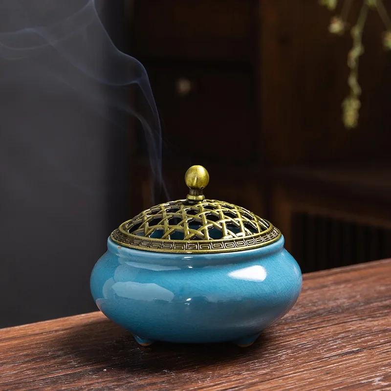 Ceramic Incense Burners Holder Coil Cones Stick Incense Buddhist Home Decor Tearoom Yoga Room Desktop Ornaments Aroma Burner