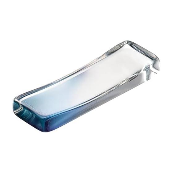 Sunlife Glass Chopstick Rest, Smudged Blue, Made in Japan, O-00871, 7x5cm