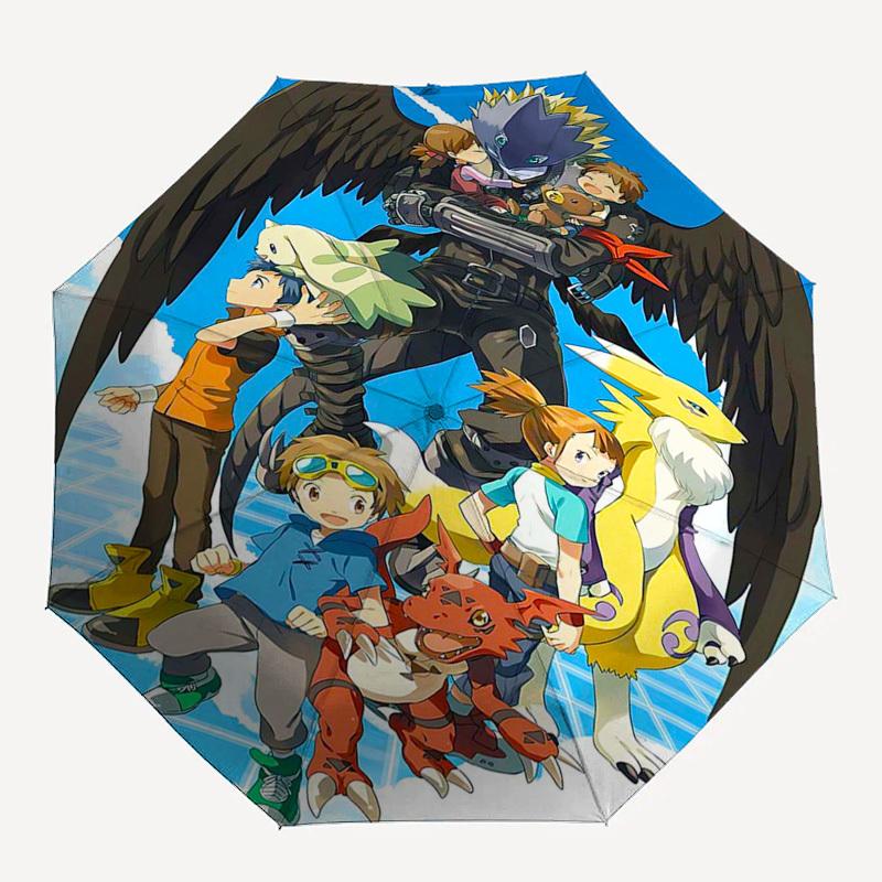 1pc Digimon Adventure Outdoor Umbrella - Automatic Opening/Closing, Portable 3-Fold Design with Metal Frame, Perfect Gift for Fans, Travelers, Everyda