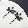 1 Pair Dragonfly Hook Earrings Color Rhinestone Tassel Ethnic Style Vintage Elegant Hypoallergenic Women Girls Dangling Earrings Fashion Jewelry