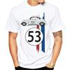 Beetle 53 Number Men's T-shirt, Herbie Car Short Sleeve Simple T-shirts, Rally Car T-shirts, Men's 3D Printed Black T-shirt