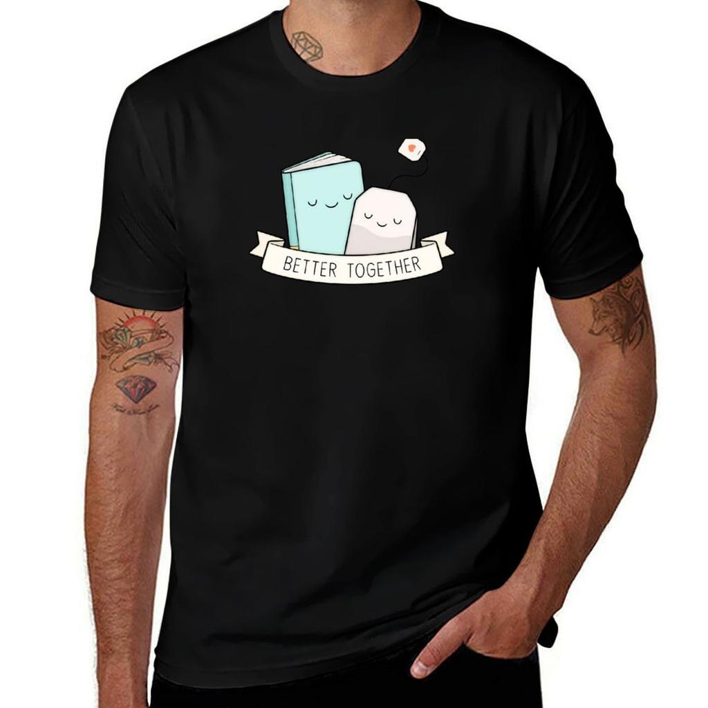 Books And Tea Better Together Tshirt Casual Daily Graphic Tee