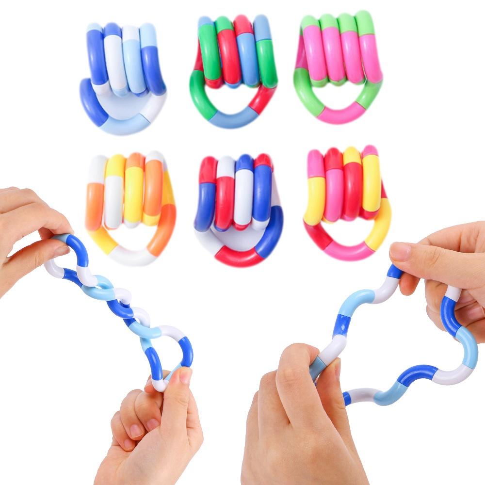 5Pcs Twisted Ring Magic Figet Trick Rope Education Stress Relief Toys for Kid Birthday Party Favors School Rewards Goodie Bag