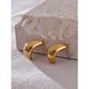 Yhpup Smooth Stainless Steel Metal Geometric Fashion Daily Earrings Texture Charm Gold Platinum Color Plated Jewelry Waterproof
