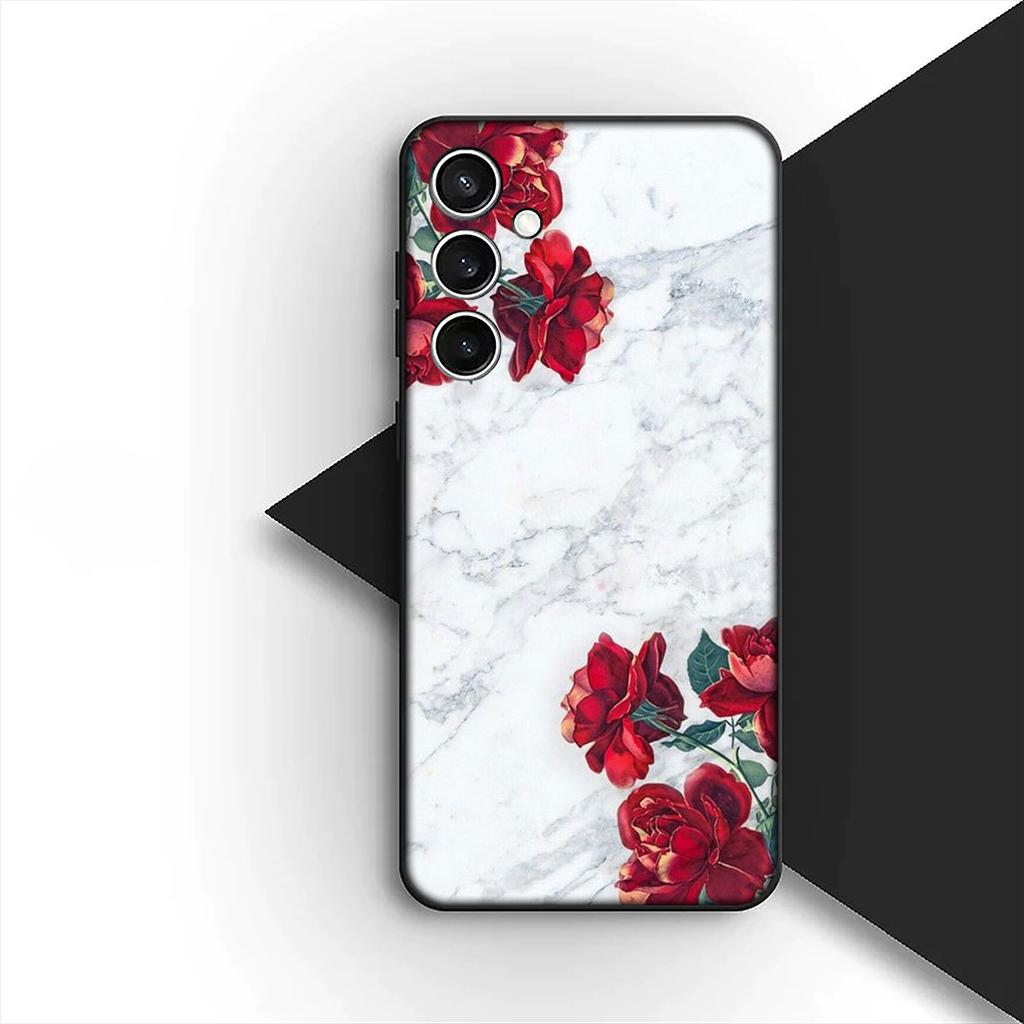 Texture Rose Flower Marble Grain Cover for Motorola Moto G35 G22 G23 G32 G53 G60 G72 G64 G20 G71 G52 G41 G42 E13 E20 E32 Case
