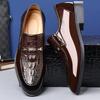 Luxury Men Dress Shoes Crocodile Leather Business Casual Shoes for Men Wedding Party Shoes High Quality Slip on Loafers Big Size