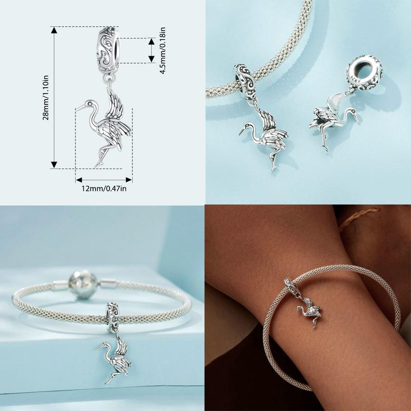 Bamoer 925 Silver Vivid Cat Pendant Charms Cute Animal Charms for Women Girls Bracelet & Bangle DIY Fine Jewelry SCC259