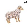 Elegant Sheep Goat Shaped Brooch Rhinestone Pearls Lapel Pin Animal Brooch Perfect For Daily Wear Party Dresses