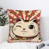 Maneki Neko Lucky Money Cat Pillow Case Soft Pillow Cover For Living Room Sofa Morden Pillowcases