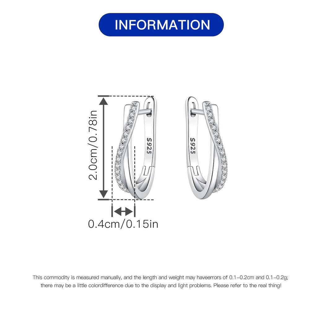 925 Silver Star Twisted Hoop Earrings For Women Fine Jewelry Versatile Birthday Party Gifts