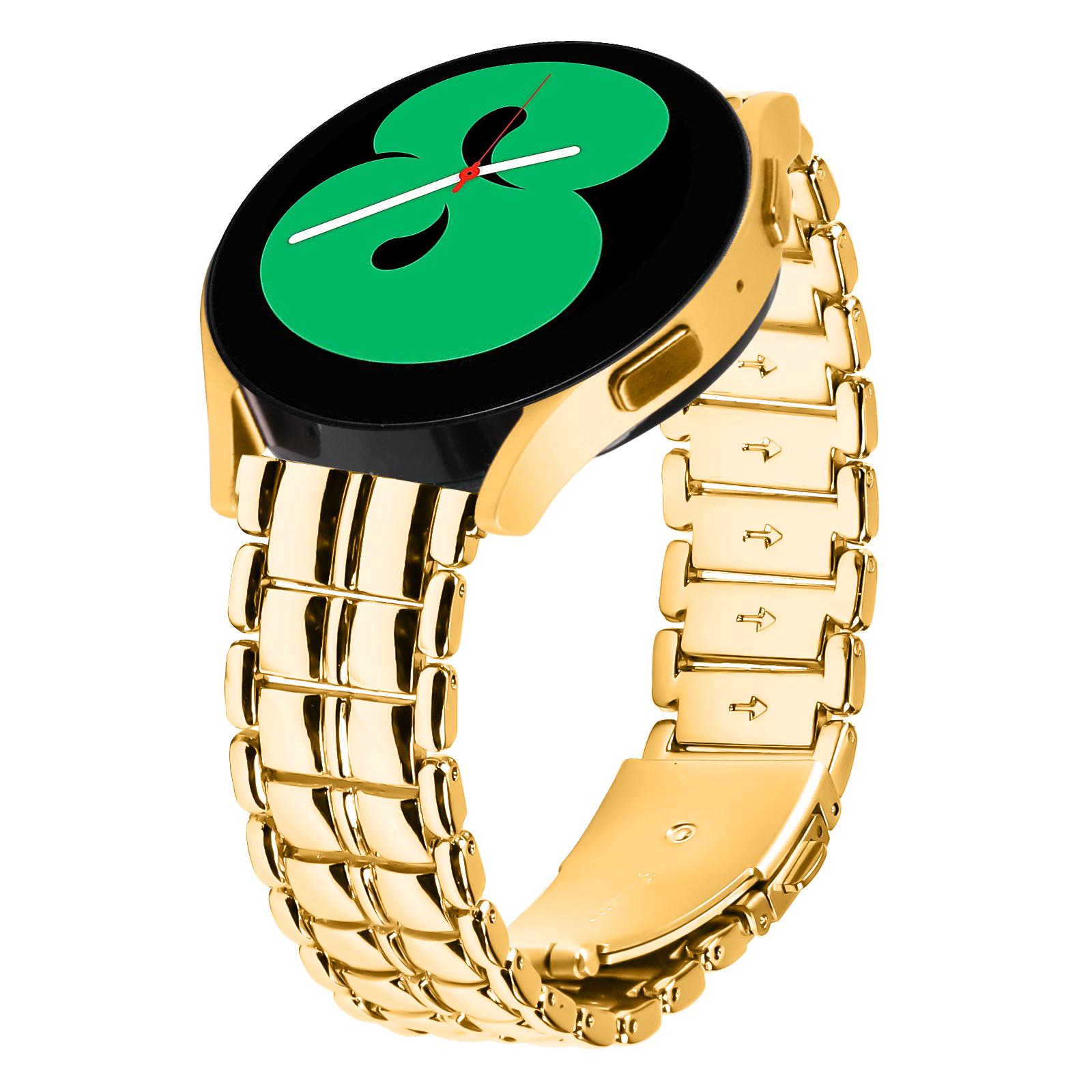 

For Samsung Galaxy Watch6 40mm 44mm/Watch6 Classic 43mm/Classic 47mm Universal 20mm Metal Watch Strap Gold