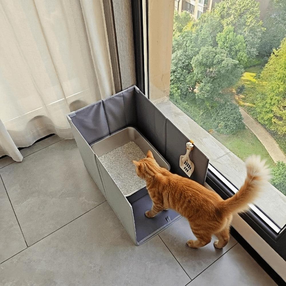 Wasserdichte Katzentoilette Gehäuse Hohe Seiten Katzentoilette Trennwand Katzentoilette