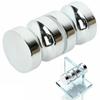 Aluminum Metal Single Groove Glass Door Knob Shower Room Cabinet Handle For Home Door Accessories 29x58mm Hardware