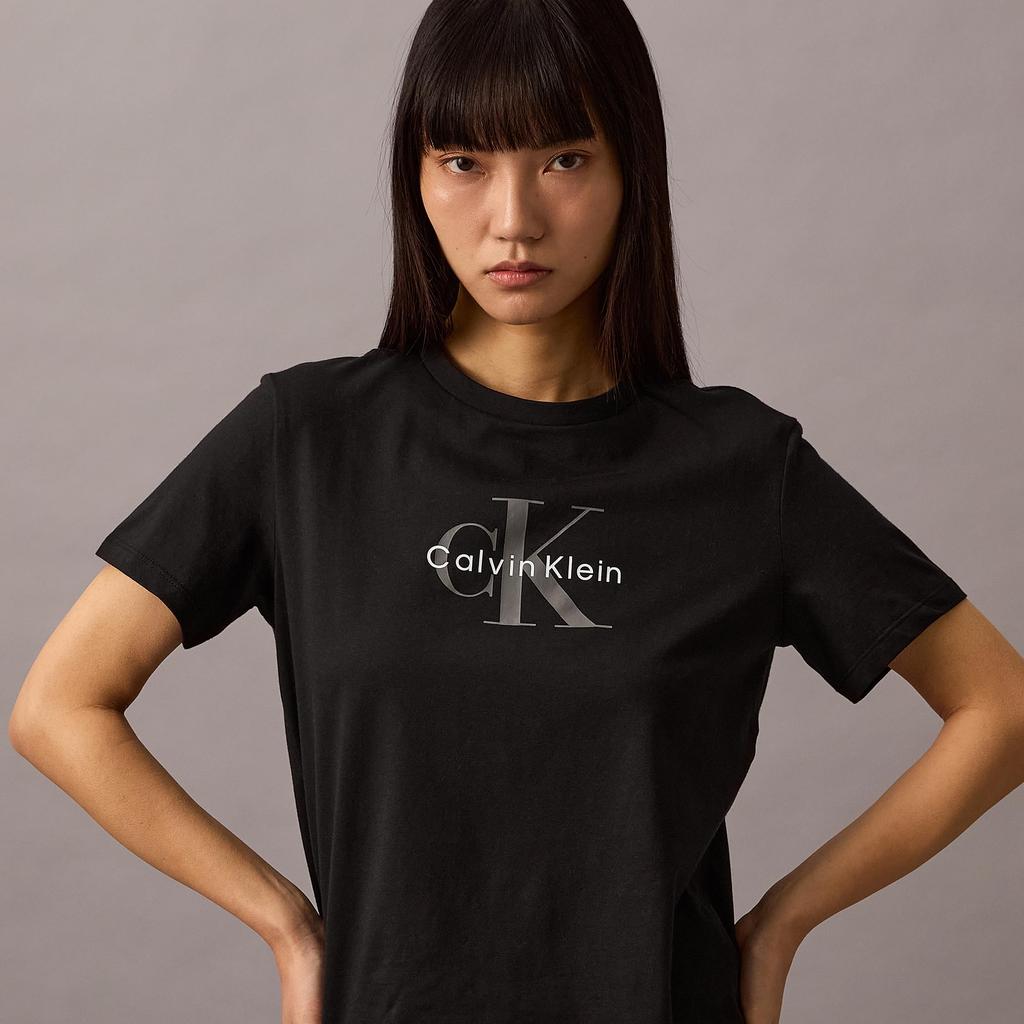 Classic Monologo Crew Neck 47B864G S BLACKUB1 [Calvin Klein] T-Shirt