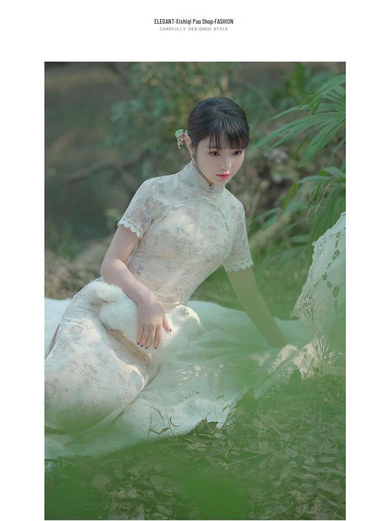 White Retro Lace Cheongsam: Youthful Summer 2025 Edition