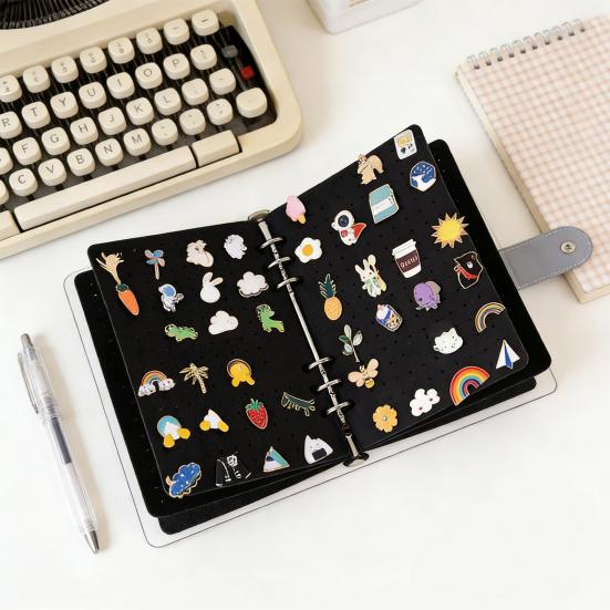 Anstecknadel-Displaybuch 8 Filz-Ansteckseiten Abzeichen-Sammler-Album Emaille-Pin-Organizer