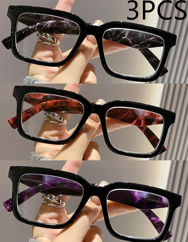 1/2/3PCS Anti Blue Light Reading Glasses Trendy Square Frame For Men Women Spring Large Frame 2225