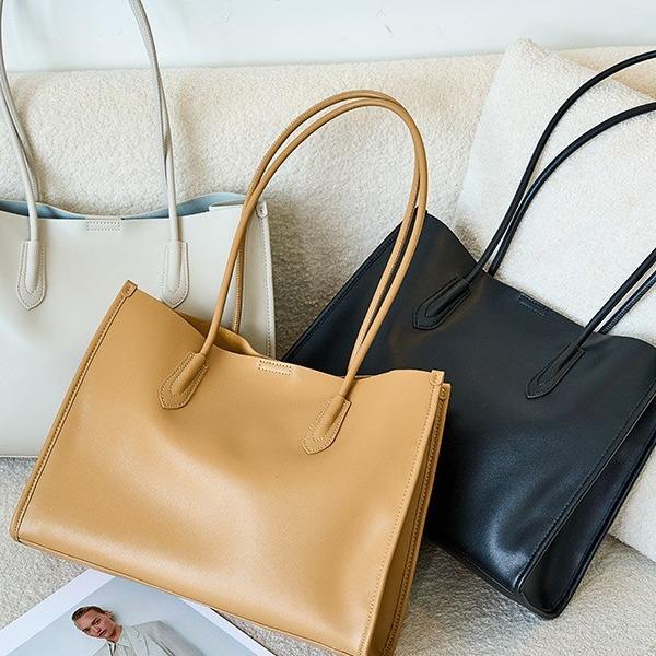 Velkokapacitní dámská taška z hovězí kůže, výklenková taška tote z měkké kůže, nová všestranná high-endová taška přes rameno