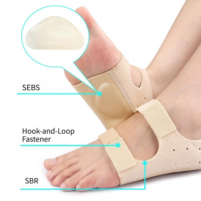 1 Paar 2-in-1 Fersenschoner Fuß Stoßdämpfer Polster Einlage Fußgewölbeunterstützung Verstellbar Bequem Fersenschutz Tägliches Tragen