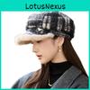Wool Plaid Beret Hat For Women Winter Fashion Chic Warmth