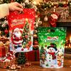 10‑50PC Xmas Self‑Seal Gift Bags,Santa Snowman Printed Plastic Pouches,Party Favor Packaging Bags for Christmas Holiday Supplies