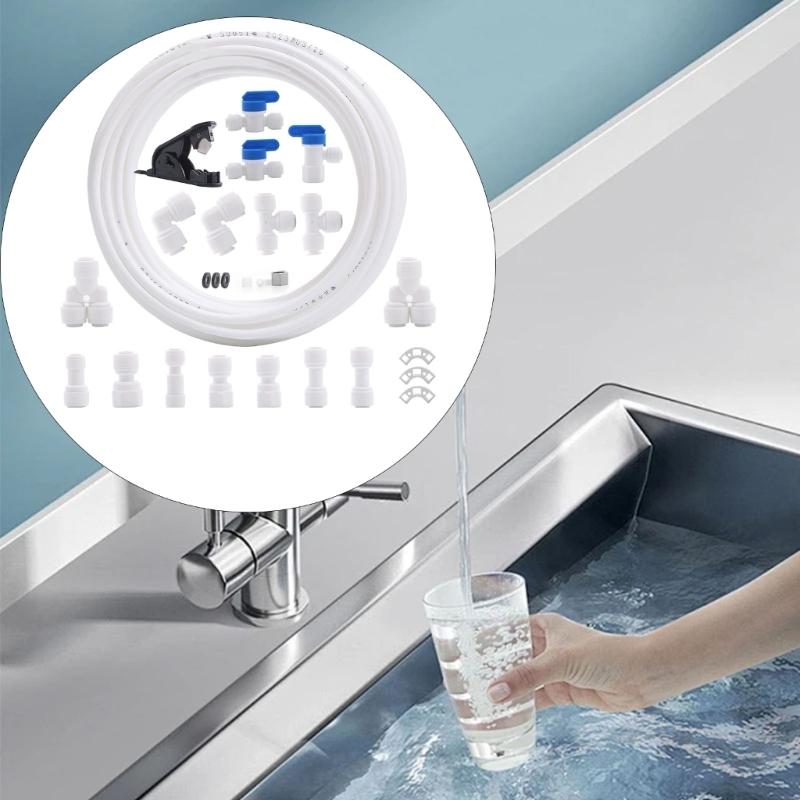 Flexible Ice Makers Water Line Connection Kits With Food Grade Tubing & Fitting Suitable For Household Appliance Hookup