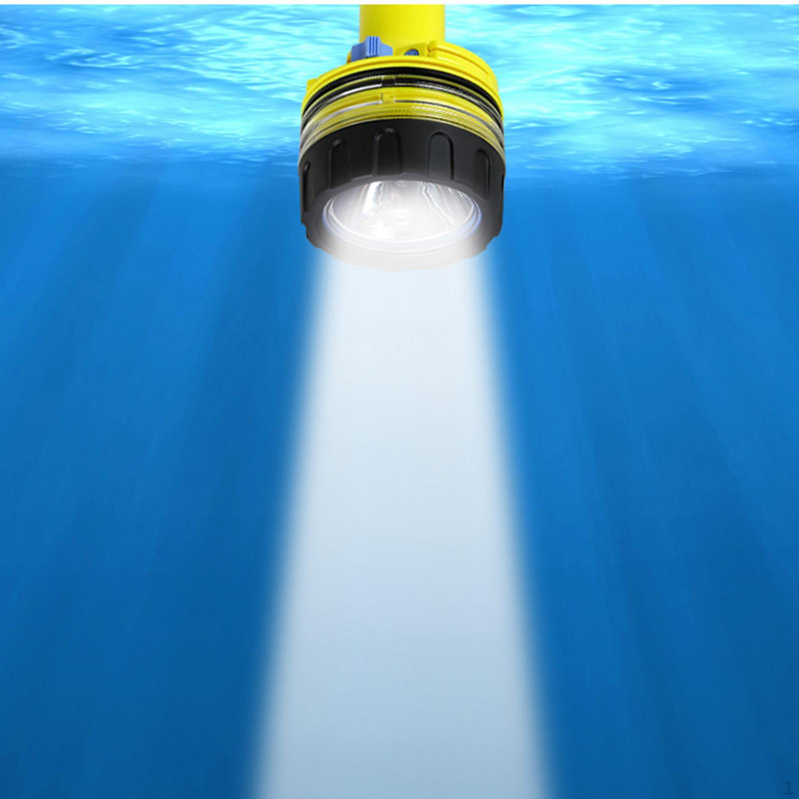 

Diving Flashlight Torch Waterproof Lamp Underwater Light for Climbing Boat жовтий