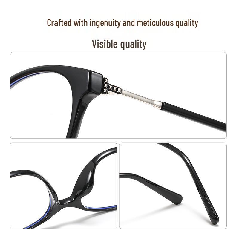 Trendy Cat-Eye Blue Light Glasses with Face-Slimming Design & Flat Lenses