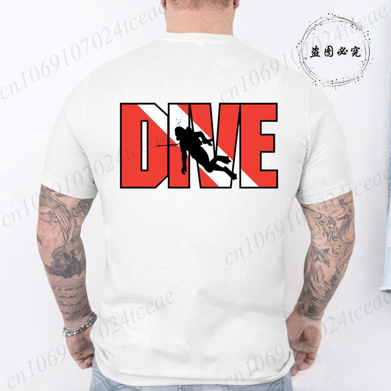 New Fashion T Shirt for Men Casual Short Sleeve Hip Hop Streetwear SCUBA Dive Print Tee Shirt Pullover Mens Women T-shirt Tops