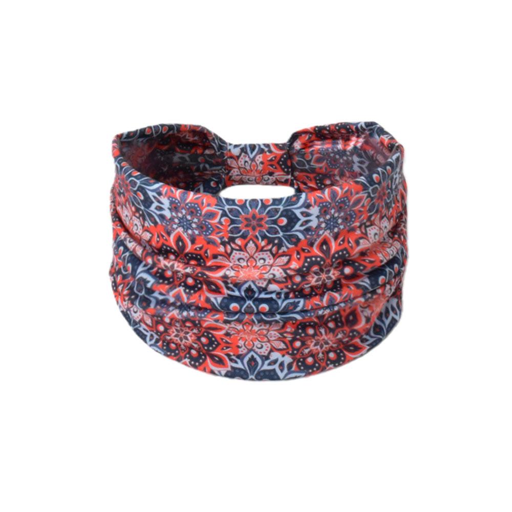 Women's Paisley Sport Yoga Headband - Sweat-Absorbing, Elastic Cotton, Bohemian Style