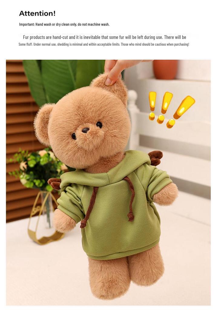 Adorable Shape-Shifting Bear Doll with Clothes - Plush Toy & Companion Gift