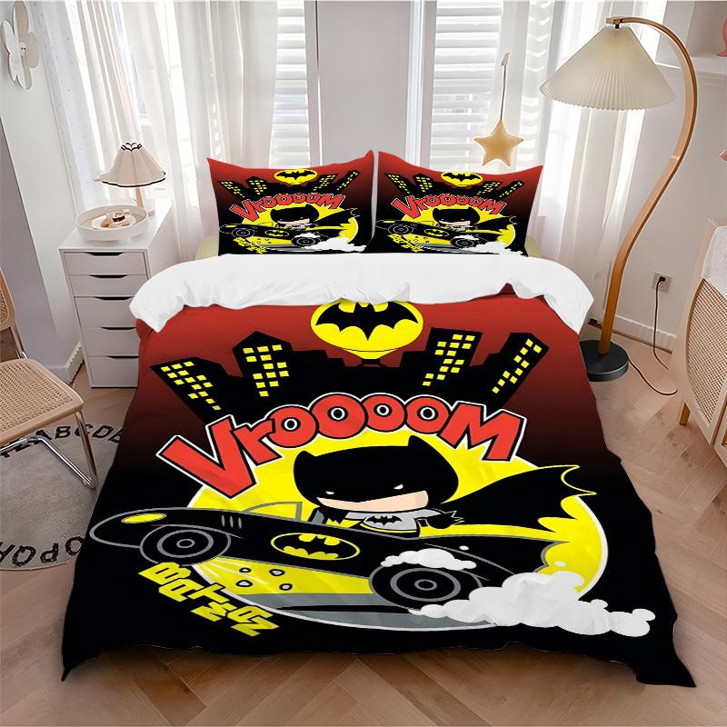 

3pcs Batmobile Bedding Set, Soft Polyester Duvet Cover and Pillowcases Machine Washable Seasons all suitable & Guest Room Decor278 135x200cm