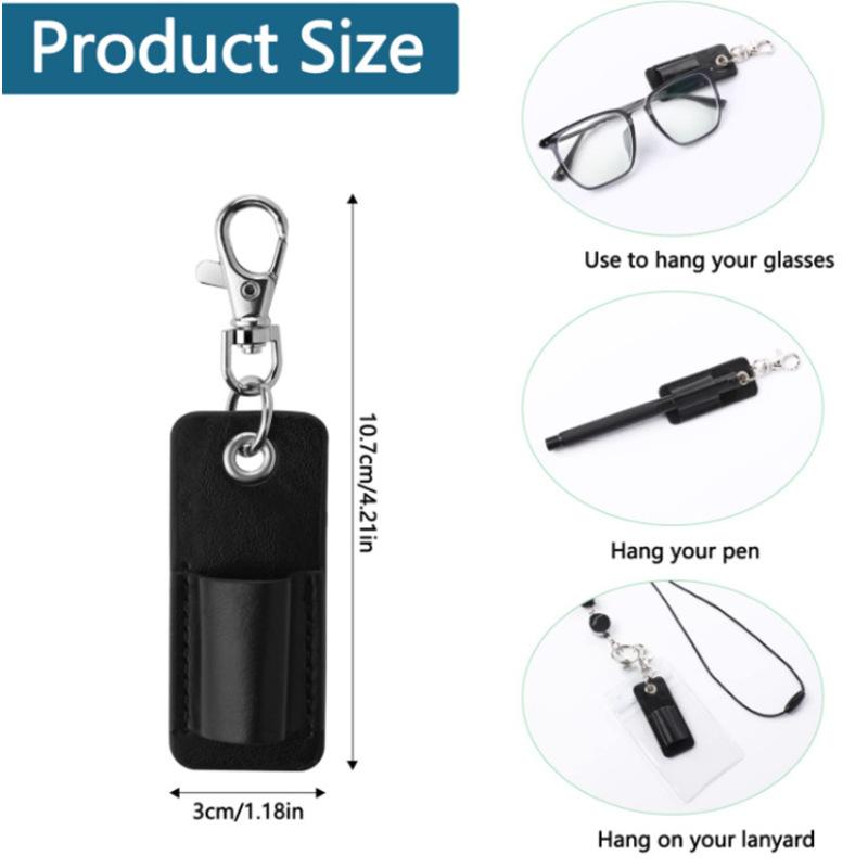 

Portable Leather Pen Case Office Pen Holder Hanging Neck Lobster Buckle Pen Clip Doctor Nurse Pencil Badge Keychain