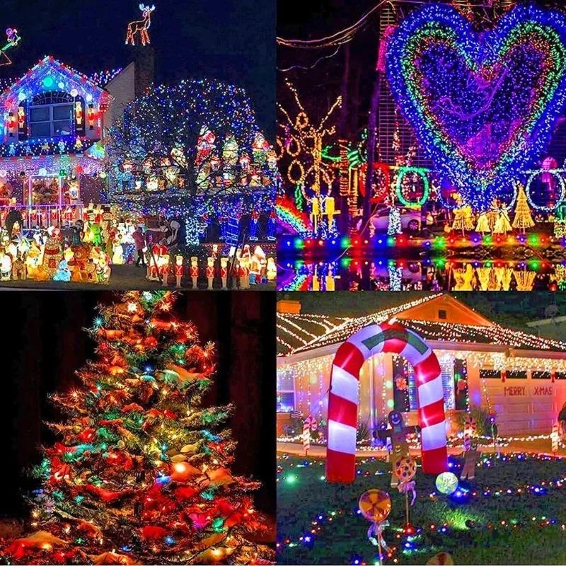 50LED/20LED Solar String Lights Outdoor Waterproof Fairy Lights String 8 Mode for Home Gardens Wedding Party Outdoor Tree Decorations 7m/5m