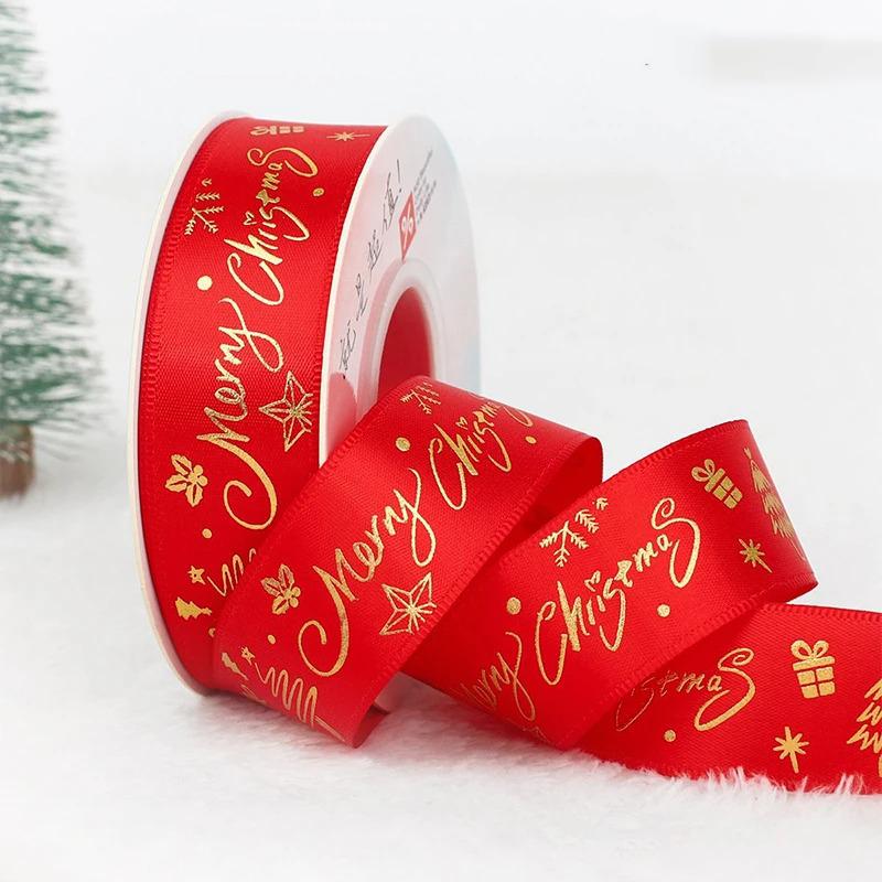 5M Christmas Decoration Christmas Ribbon Xmas Tree Ornament for Home Decor New Year Handmade DIY Gift Packing Box Accessories