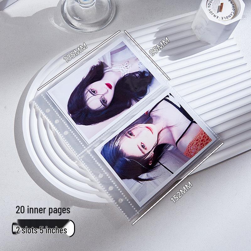 A5 PU Card Album - Chasing Stars: 3-inch Postcard & Idol Card Storage, Four-Grid Polaroid Album