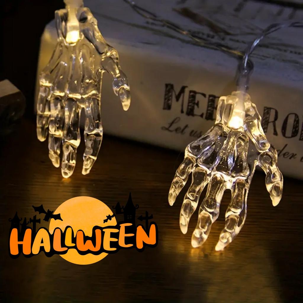 LED Ghost Claw Decoration String Lights Horror Atmosphere Halloween Lamp Battery Operated Suitable For Haunted Patry Decor