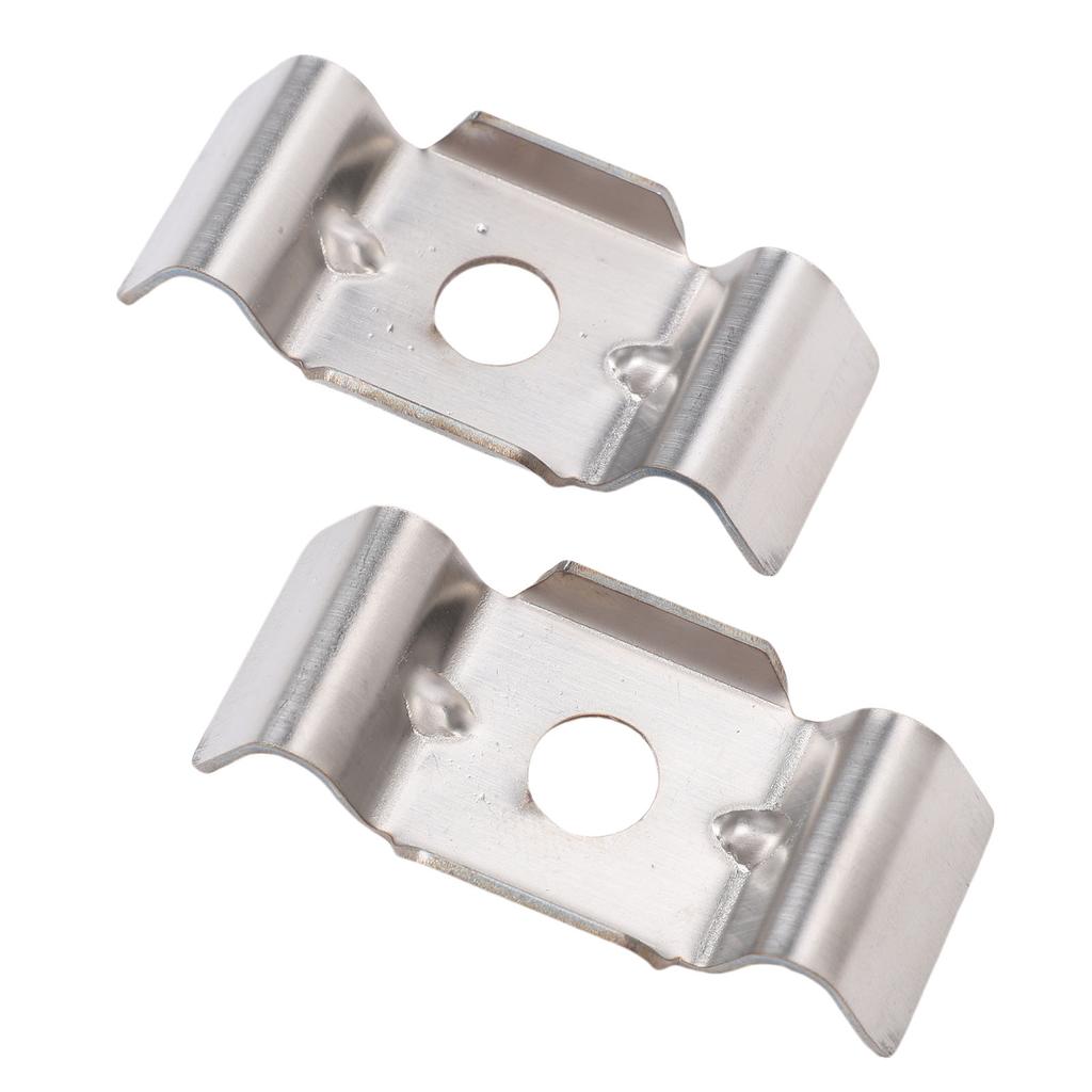 10 Stück Doppelstangen-Mattenzaun-Befestigungszubehör Metallplattenklemme Edelstahlhalterung Beschläge Eckverbinder